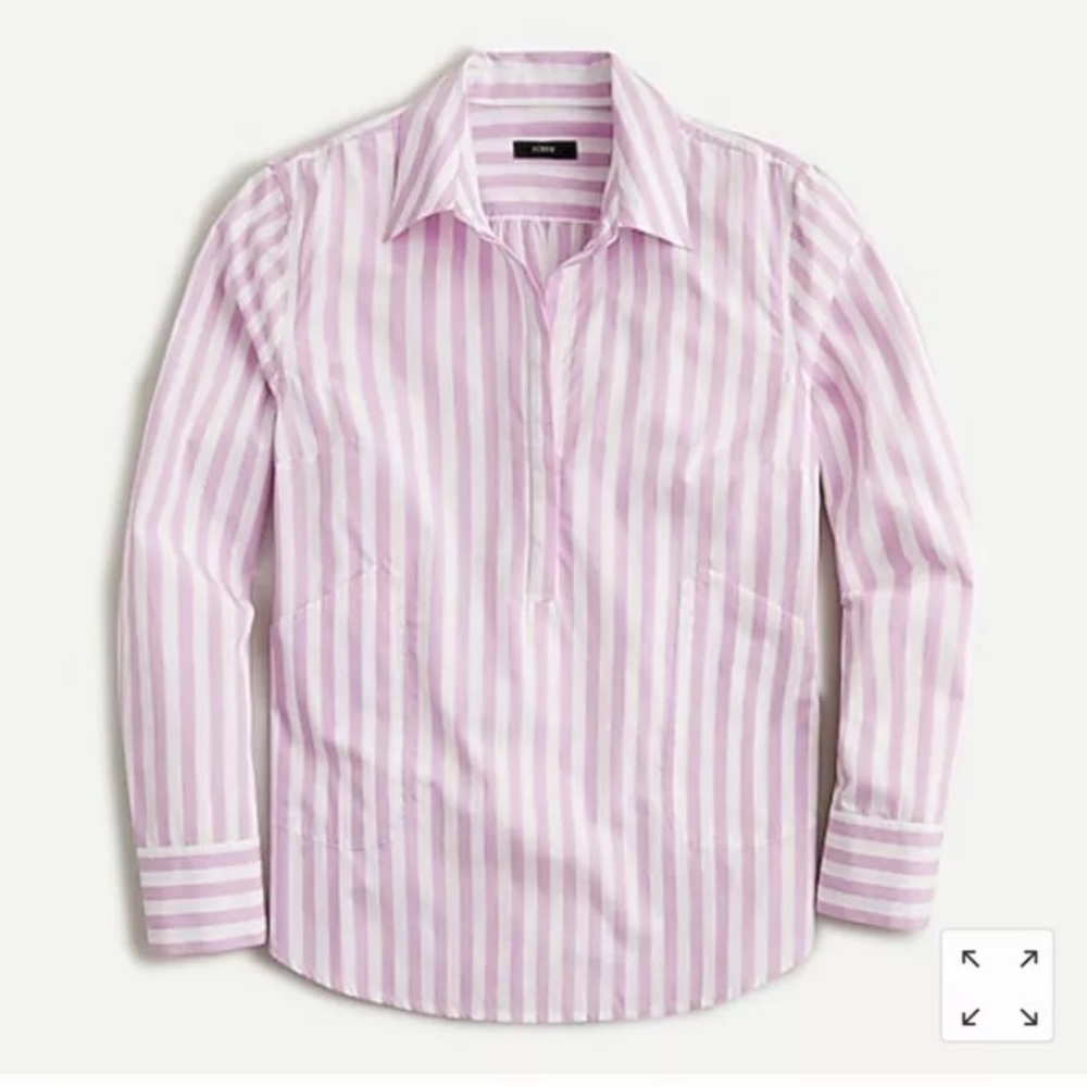 J.Crew Pink Collared popover tunic shirt in stripe